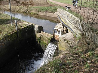 Former bathing place (Palatine "Buweabloss", High German "Bubenablass" = derivative for boys) on the Fuchsbach