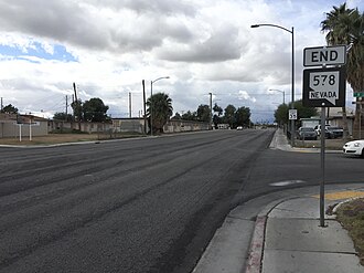 View at the west end of SR 578 looking westbound in 2015 2015-11-04 11 45 23 View west at the west end of Nevada State Route 578 (Washington Avenue) in Las Vegas, Nevada.jpg