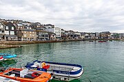 A view of the harbor in St. Ives, Cornwall, England.