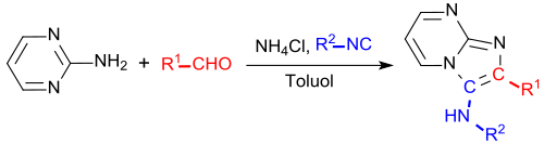 3-Komponentenreaktion mit 2-Aminopyrimidin nach Ugi