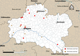 Mapa de municípios com sites Seveso