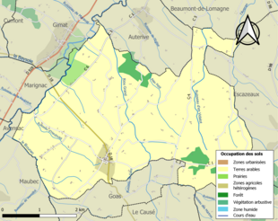 Kleurenkaart met landgebruik.