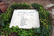 Grave of Gregory Corso 9019 - Roma - Cimitero acattolico - Tomba Gregory Corso (1930-2001) - Foto Giovanni Dall'Orto, 31-March-2008.jpg