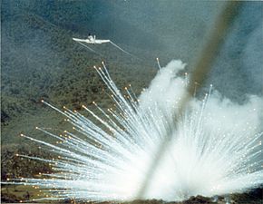 White Phosphorous being dropped on a Viet Cong Position in 1966.