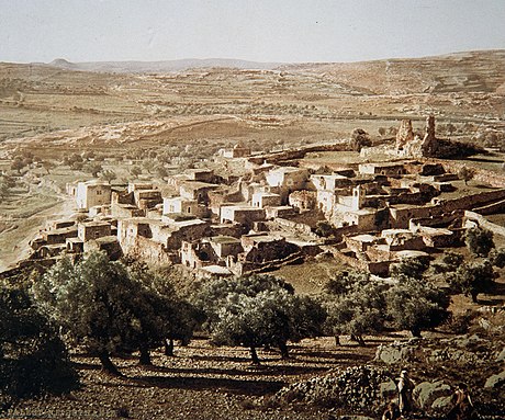 Colorized picture of Al-Eizariya, taken by Félix Bonfils, c. 1890