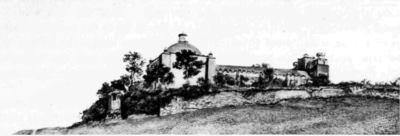 Lateral view of the church on top of Cerro del Carmen.