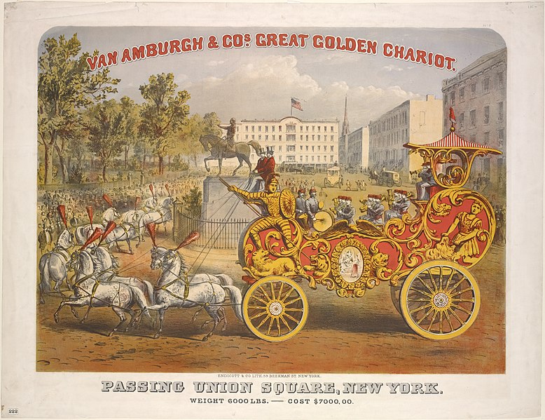 File:Above- Van Amburgh & Co's Great Golden Chariot. Below- Passing Union Square, New York. Weight 6000 lbs.-Cost $7000.00 (NYPL Hades-1803527-1659250).jpg