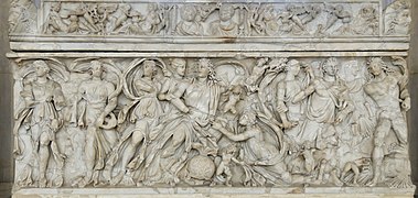 Sarcophagus of Achilles at the court of king Lycomedes (Louvre, Ma 3570)