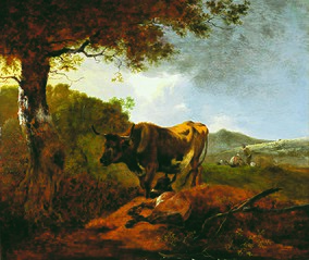 An Ox and a Donkey in the Shade