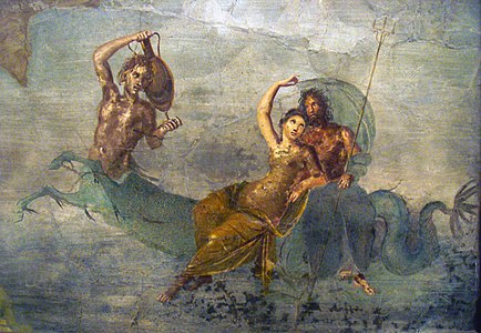 Neptune et Amphitrite. Fresque antique de Pompéi