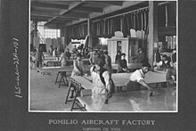 Manufacturing of aircraft wings Airplanes - Types - Pomilio Aircraft Factory. Vanishing the wings - NARA - 17342472.jpg