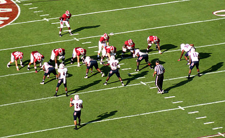 The Alabama offense set for a play in the first quarter
