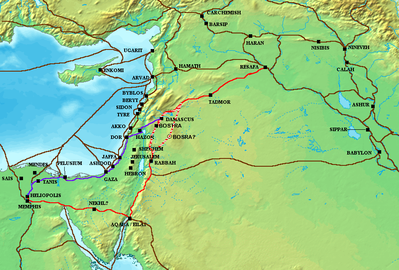 Լևանտի առևտրական ճանապարհները մ. թ. ա. 1300 թ.
