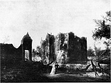The castle's ruins in ca. 1625-1650 Anoniem Ruine van Kasteel Ammersoyen detail.jpg