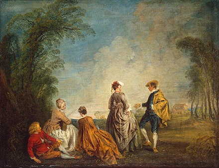 An embarrassing proposal by Antoine Watteau