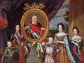 Potret keluarga Sobieski, karya Henri Gascar. Kiri: Konstanty dan Jakub (memegang potret Yohanes III). Kanan: Aleksander, Teresa, dan Marie Casimire.