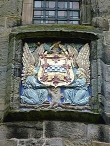 Arms of the Marquess of Bute Armorial tablet of the Stewarts, Falkland Palace, Fife Scotland.jpg