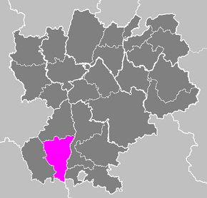 Arrondissement Privas na mapě regionu Rhône-Alpes