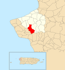 Location of Atalaya within the municipality of Aguada shown in red