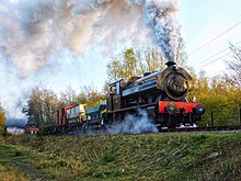 401 running a demonstration freight train Bagnall No.401 on demonstration freight.jpg