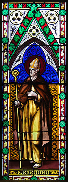 File:Ballinasloe St. Michael's Church East Window by Frederick Settle Barff Detail Saint Brendan 2010 09 15.jpg