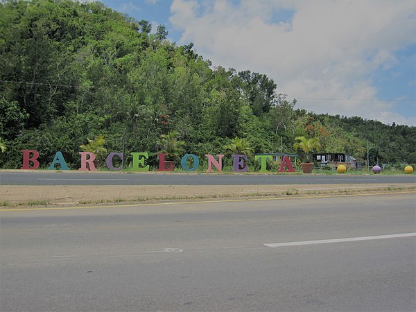 Barceloneta in letters sculpture