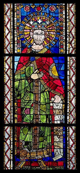12th-century stained glass depiction of Henry II, Strasbourg Cathedral