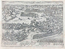 Depiction of the Battle of Heiligerlee, 1568. The battle was the first victory for the Dutch rebels in the Eighty Years' War. BattleOfHeiligerlee.jpg