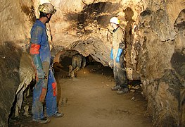 Passage bas dans la baume des Anges, Donzère, Drôme, France.