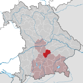 Landkreis Freisings läge i Bayern
