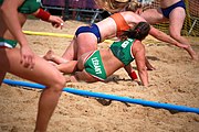 Deutsch: Beachhandball bei den Olympischen Jugendspielen 2018 in Buenos Aires; Tag 7, 13. Oktober 2018; Mädchen, Spiel um Platz Drei – Ungarn-Niederlande 2:0 English: Beach handball at the 2018 Summer Youth Olympics in Buenos Aires at 13 October 2018 – Girls Bronze Medal Match – Hungary-Netherlands 2:0 Español: Handball de playa en los Juegos Olimpicos de la Juventud Buenos Aires 2018 en 13 de octubre de 2018 – Partido por la medalla de bronce femenino - Hungría-Países Bajos 2:0