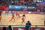 Deutsch: Beachhandball bei den Olympischen Jugendspielen 2018; Tag 5, 10. November 2018; Mädchen, Hauptrunde - Kroatien-Argentinien 1:2 English: Beach handball at the 2018 Summer Youth Olympics at 11 October 2018 – Girls Main Round – Croatia-Argentina 1:2