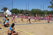 Deutsch: Beachhandball bei den Olympischen Jugendspielen 2018; Tag 4, 10. Oktober 2018; Mädchen, Vorrunde, Gruppe B - Hongkong-Türkei 0:2 English: Beach handball at the 2018 Summer Youth Olympics at 10 October 2018 – Girls Preliminary Round Group B – Hong Kong-Turkey 0:2