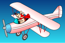 smiling happy mouse, flying