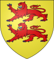 Blason des Hautes-Pyrénées : D'or à deux lions passants de gueules, armés et lampassés d'azur, l'un au-dessus de l'autre.