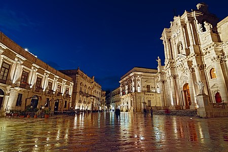 Piazza Duomo at Syracuse (Italy)