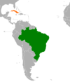 Location map for Brazil and Cuba.