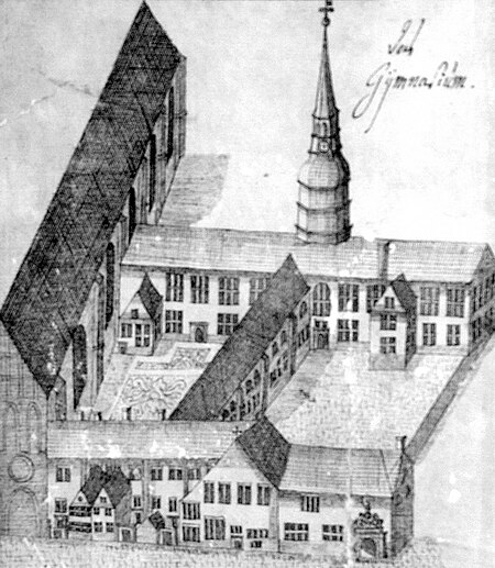 Bremen 1734, altes Gymnasium am Katharinenkloster