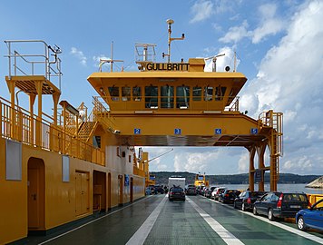 Bridge and deck of M/S Gullbritt