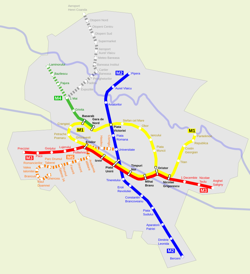 Карта метро бухареста румыния