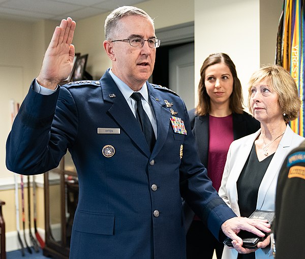 Hyten is sworn in as Vice Chairman of the Joint Chiefs of Staff on November 18, 2019.