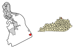 Localização de Mentor no Campbell County, Kentucky.