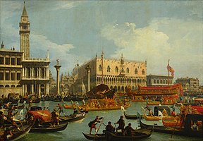 Canaletto. Bucentaur's return to the pier by the Palazzo Ducale. 1730