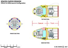 Vistas de la sección Cargo Dragon