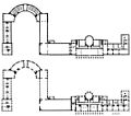 Катерининська лікарня, 1790-ті рр. Плани 1 та 2 поверхів.