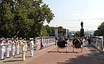 A joint Russian-Ukrainian Navy Day ceremony in the presence of Presidents Viktor Yanukovych and Vladimir Putin at the Memorial to the Heroic Defence of Sevastopol.