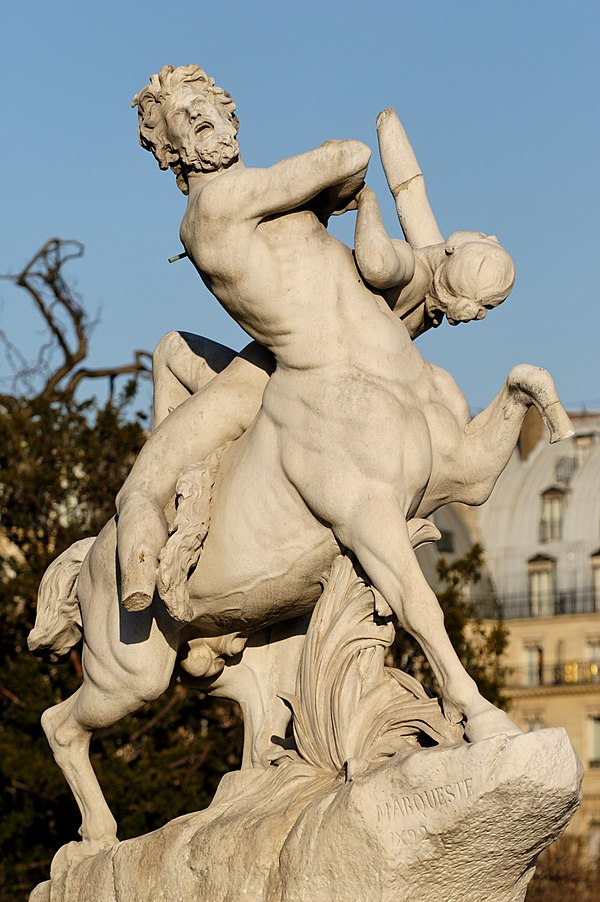 2006 picture of Laurent Marqueste's statue of Nessus struck by an arrow while carrying off Deianeira