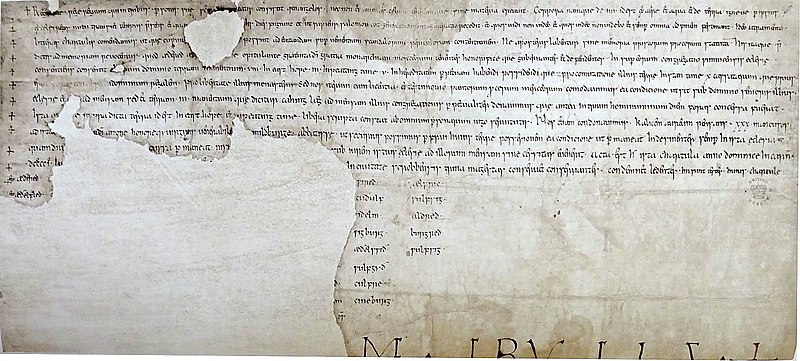 File:Charter S 221, dated 901, of Æthelred and Ætheflæd, rulers of the Mercians.jpg