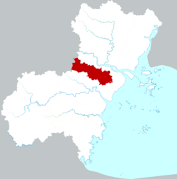 Location of Ouhai District within Wenzhou