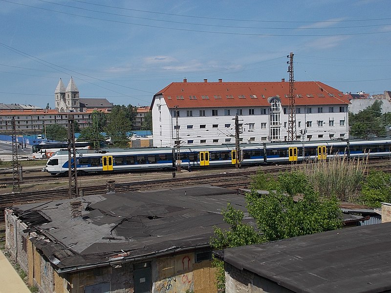 File:Church of St. Margaret of Hungary and Budapest-Nyugati Railway Terminal, 2018 Terézváros.jpg